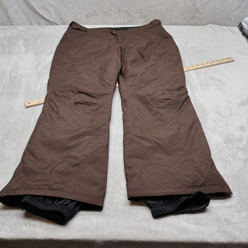 Columbia Snow Pants Women Large Brown Insulated Rain Wind Winter Outdoor 36x32